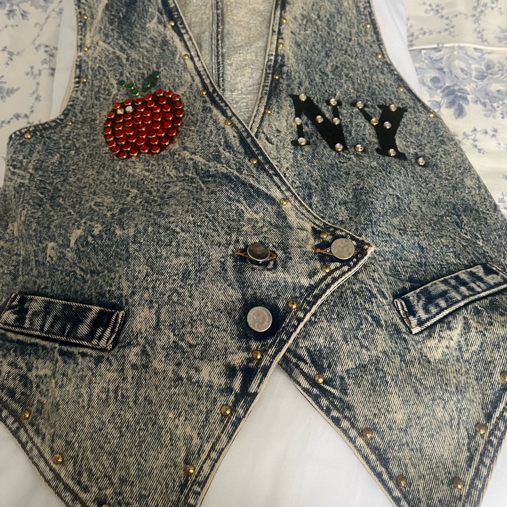 Denim Sequin Vest
